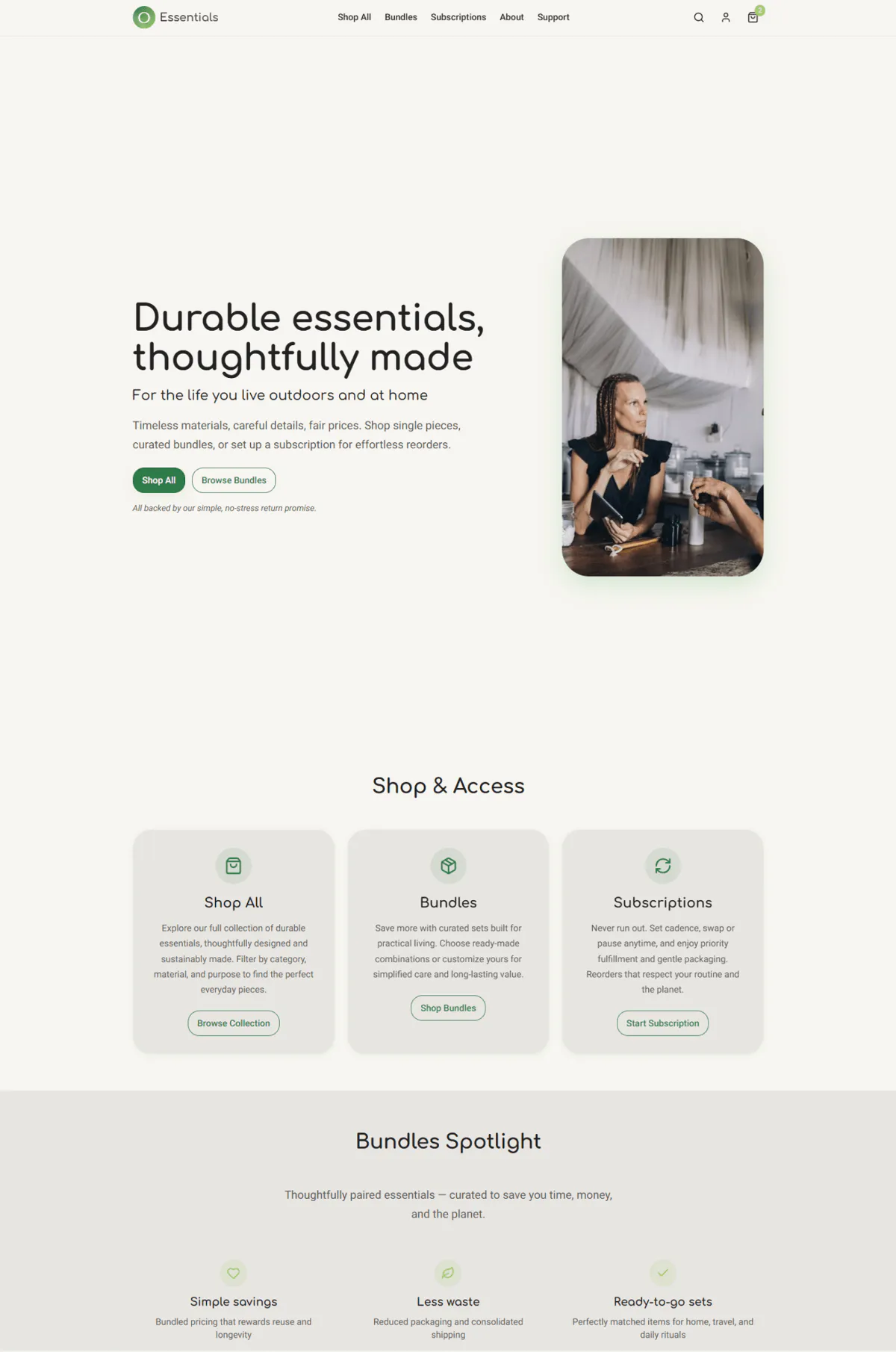 Essentials website thumbnail
